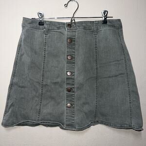 Falls Creek Denim Black Skirt Woman’s size 14 medium wash front and back pockets